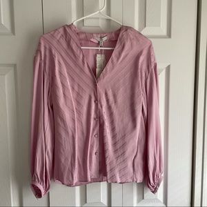 Joie Satin Button-Up Blouse